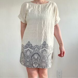 Joie Cream Short-Sleeve Gauze Tunic with Subtle Ivory Tone